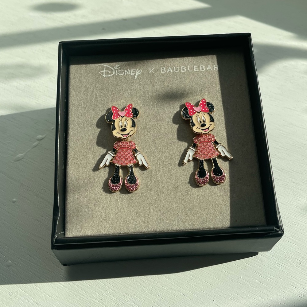 Disney x BaubleBar Dancing Minnie Mouse Earrings NIB